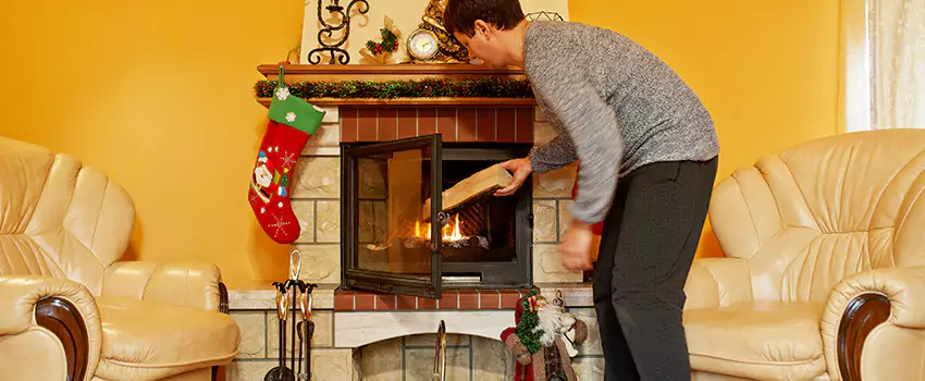 Rusted Metal Fireplace Restoration in West University Place, Texas